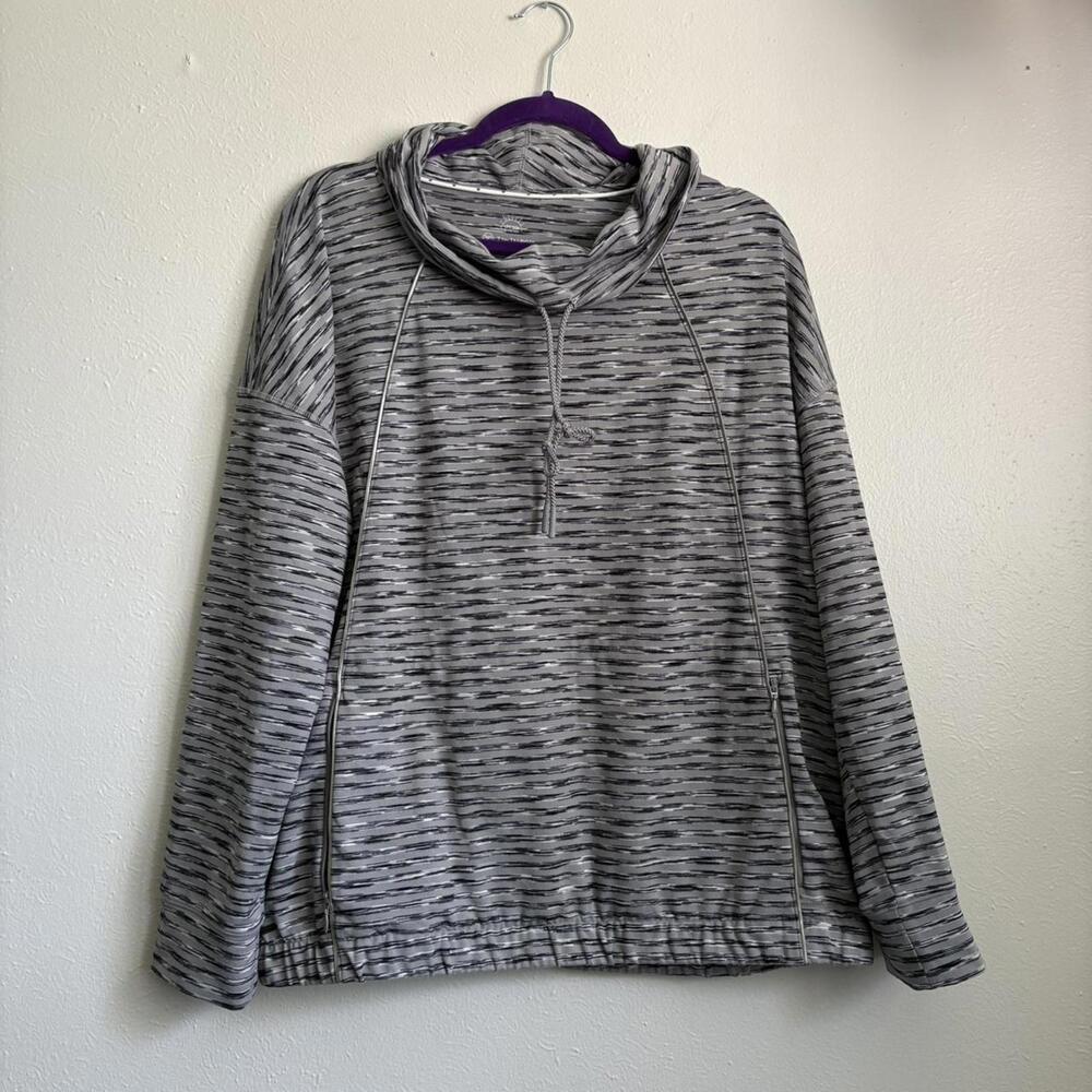 Talbots Women Sz XL Cowl Neck active Wear Pullover Sweatshirt Pockets‎ Athletic
